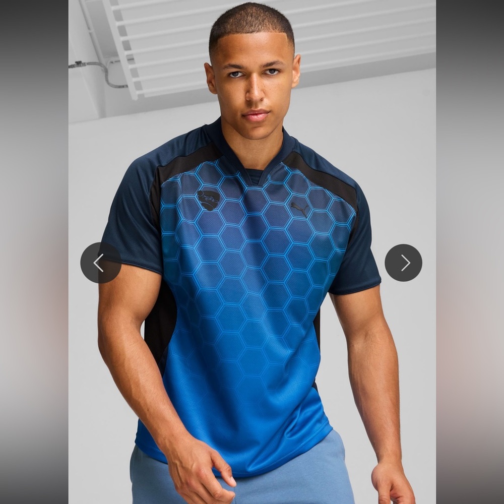 NWT Puma Men's Black and Blue Soccer Jersey